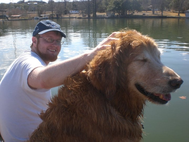 Geoff and Bilbo at Lake - 2011